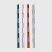 Striped Glass Straws - Mixed 4 Pack
