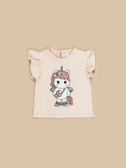 Fairy Unicorn Frill T Shirt - Peach Was $59.90 Now