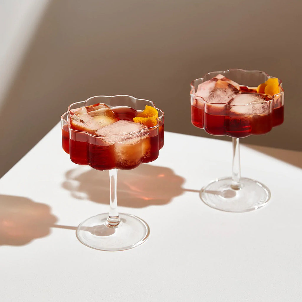 Wave Coupe Set of 2 - Clear Was $149 NOW