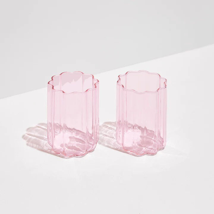 Wave Tumbler Glassware - Pink