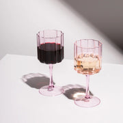Wave Wine Glass Set - Pink