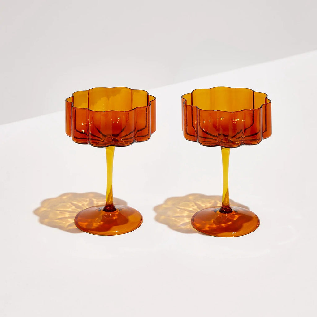 Wave Coupe Set of 2- Amber Was $149 NOW