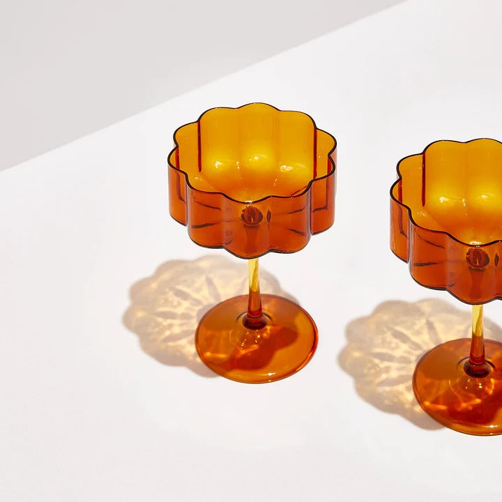 Wave Coupe Set of 2- Amber Was $149 NOW