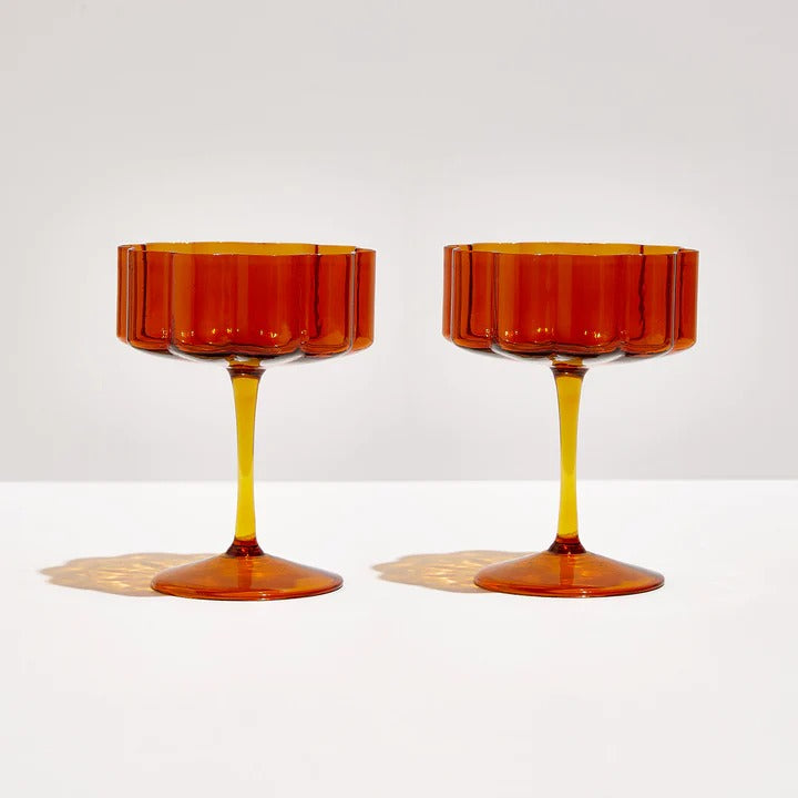 Wave Coupe Set of 2- Amber Was $149 NOW