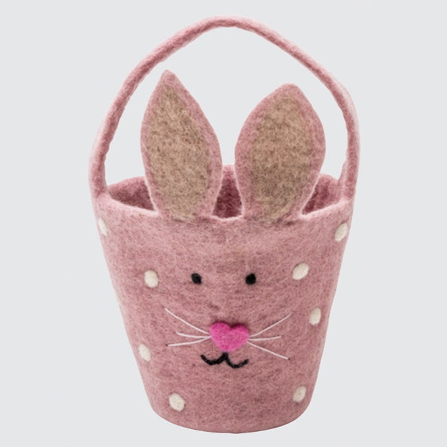 Felt Easter Bunny Basket - Pink
