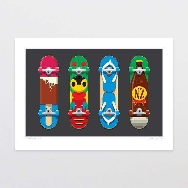 Glenn Jones Print - Kiwiana Boards