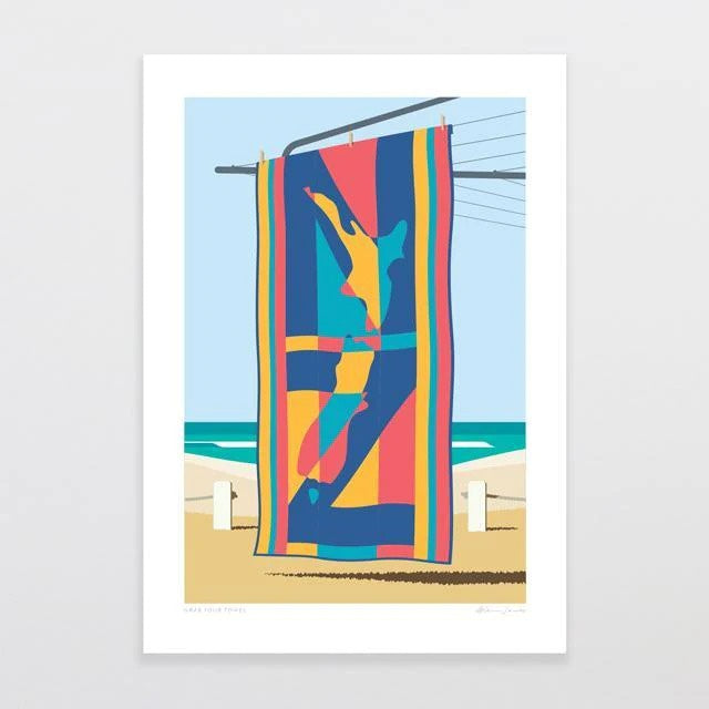 Glenn Jones Print - Grab Your Towel