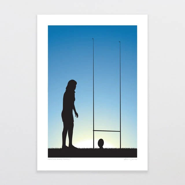 Glenn Jones Print - Practice Makes Perfect - Rugby Girl