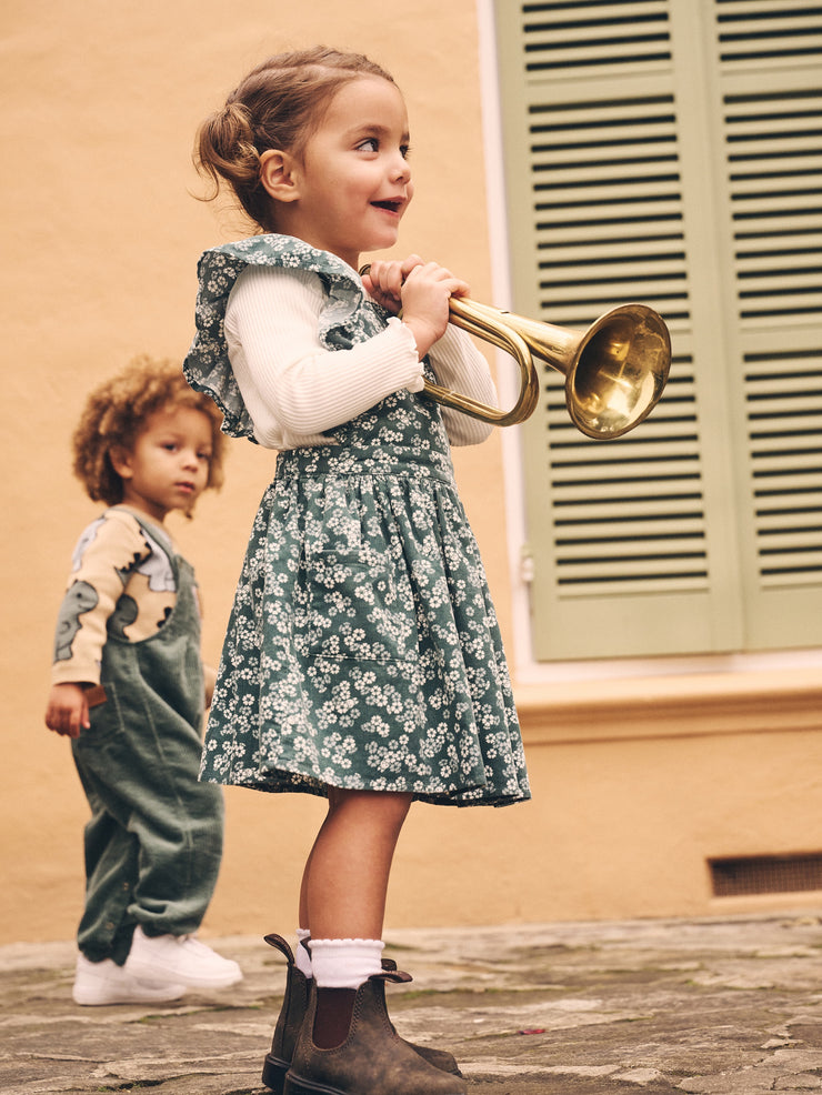 Peek A Boo Bunny Pinafore - Spruce Was $85 Now