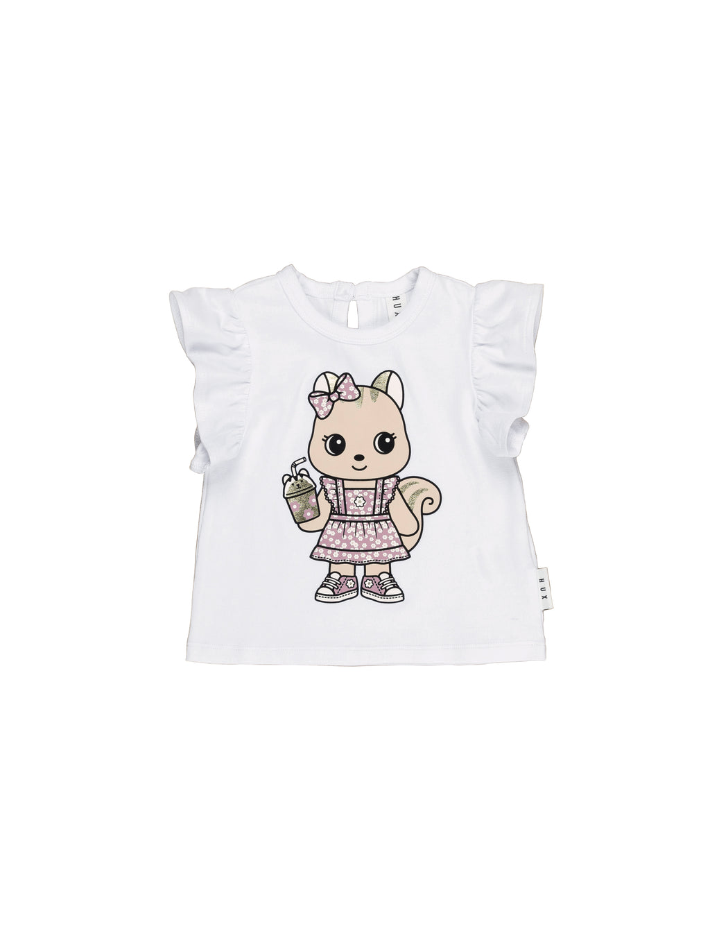 Cheery Chipmunk Frill T Shirt - White  Was $59.90 Now
