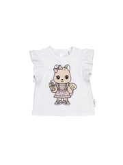 Cheery Chipmunk Frill T Shirt - White  Was $59.90  NOW