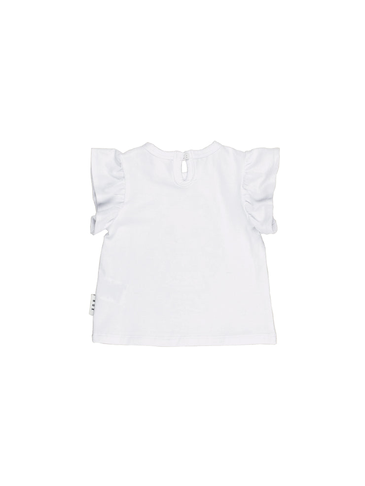 Cheery Chipmunk Frill T Shirt - White  Was $59.90  NOW