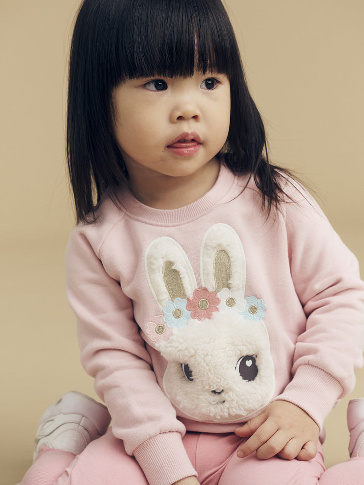Fur Bunny Sweatshirt - Pink Pearl Was $75 Now