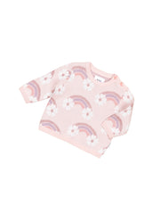 Flower Bow Knit Jumper - Pink Pearl
