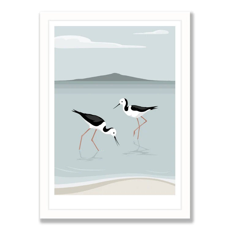 Wildlife Laser Print - Rangitoto Stilts