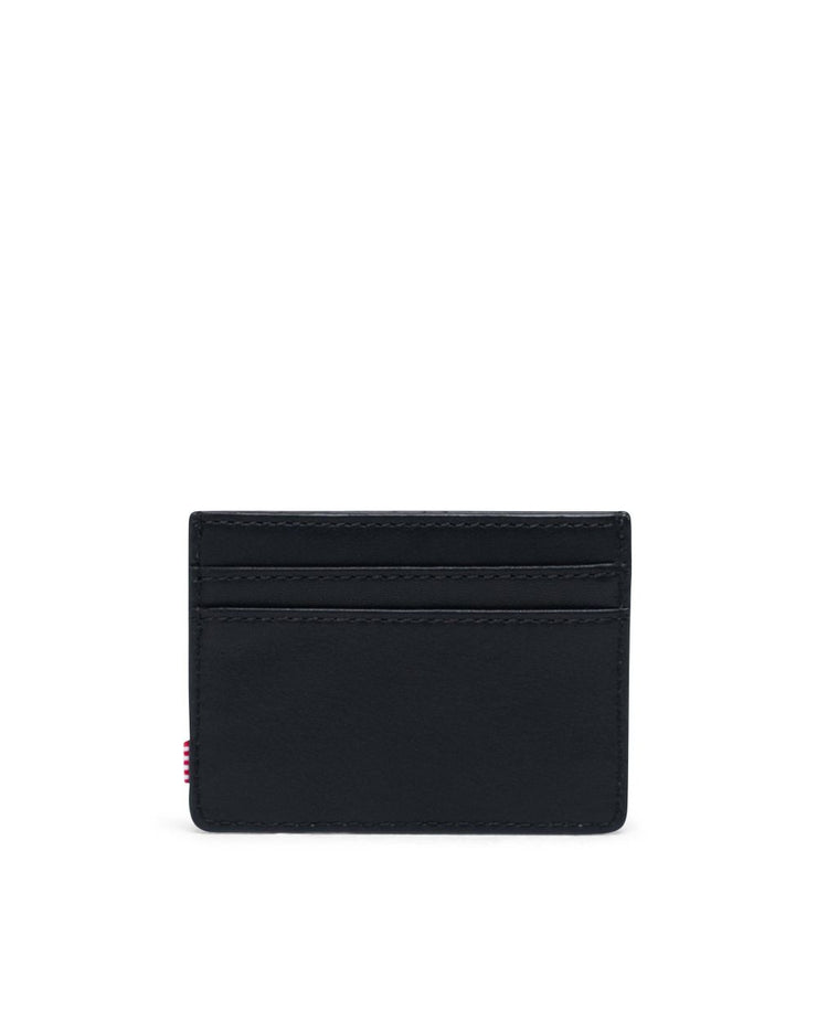 Charlie Leather RFID Wallet - Black/Black