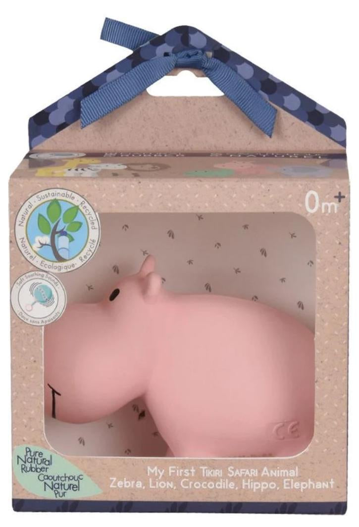 Organic Rubber Hippo Bath Toy w Rattle