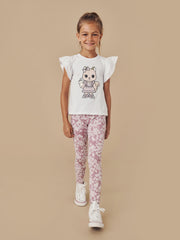 Cheery Chipmunk Frill T Shirt - White  Was $59.90  NOW