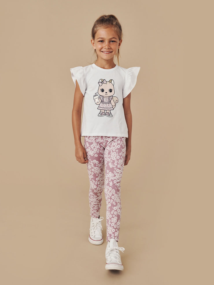 Cheery Chipmunk Frill T Shirt - White  WAs $59.90  NOW