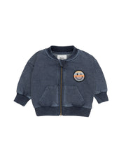 Rainbow Smiley Retro Pocket Track Jacket - Denim Was $95 Now