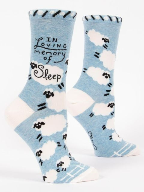 Womans Crew Socks - In Loving Memory of Sleep