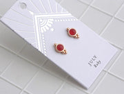 Birthstone Earrings Gold July