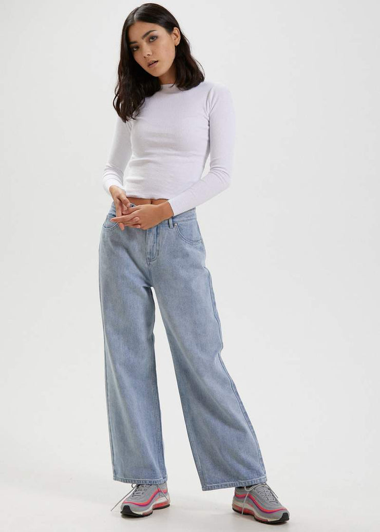 Kendall Hemp Denim Low Rise Jeans - Vintage Blue Last One Was $150 Now