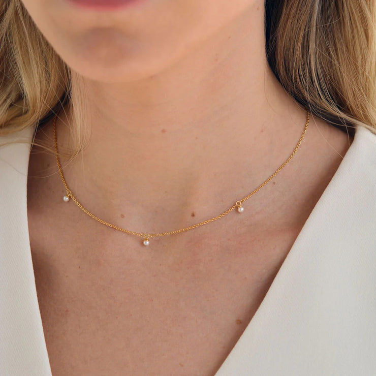 Gold Plated Sterling Silver Orion Freshwater Pearl Necklace