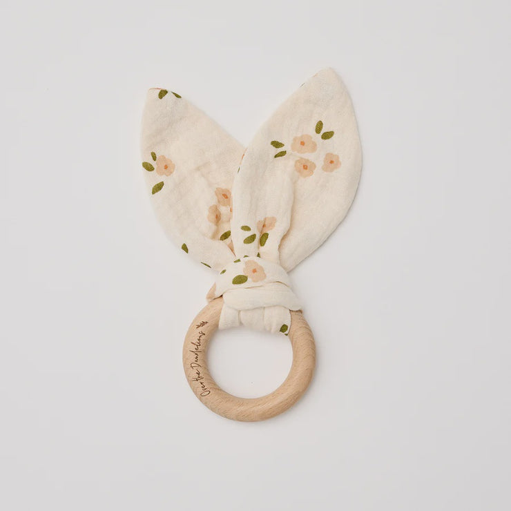 Organic Muslin Bunny Ears Teether - Daisy