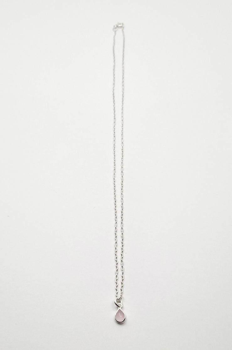 Sterling Silver Rose Quartz Necklace