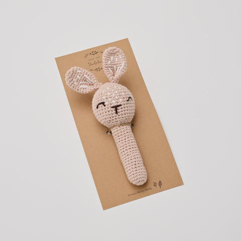 Crochet Blush Bunny Rattle