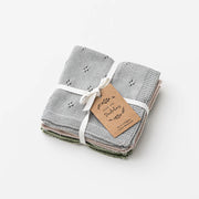 Organic Cotton Knitted Washcloths - Set of 3