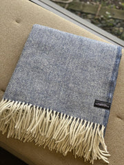 Luxury Lambs Wool Blanket - Herringbone Sailor