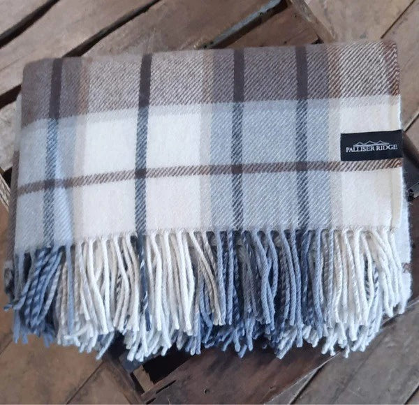Luxury Lambs Wool Blanket - Large Twill Check - Canter