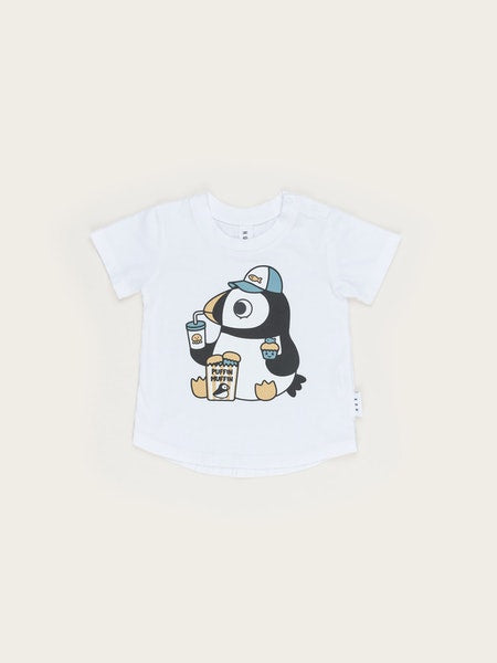 Baby Organic Puffin Muffin T Shirt - White Was $60 Now