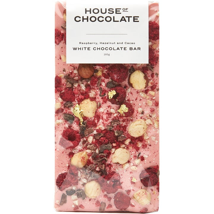 House of Chocolate Freeze Dried Raspberry, Hazelnut and Cacao Chocolate Bar