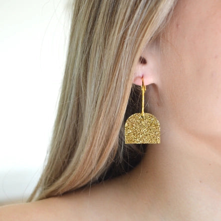 Hoop Earrings Gold Glitter
