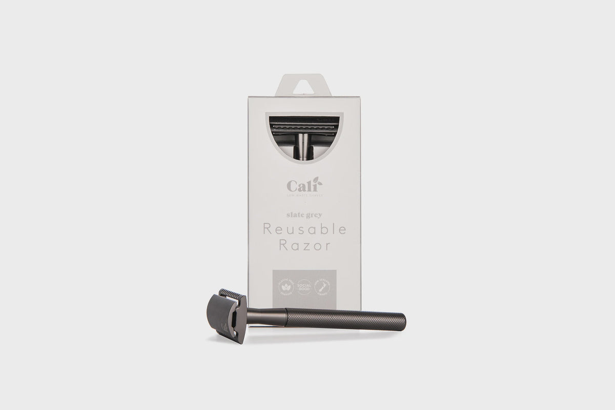 Long Handled Safety Razor - Slate Grey