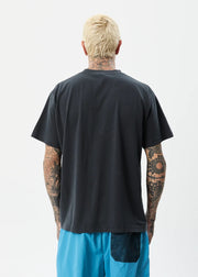 Spiral Recycled Regular Graphic T - Washed Black