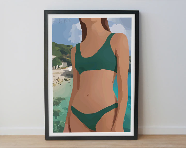 NZ Art Print - Teal Bathers  Was $59 NOW