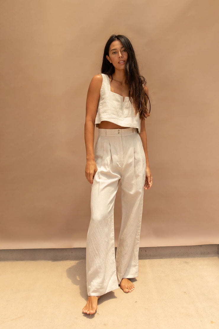 Theo Linen Pant - Natural