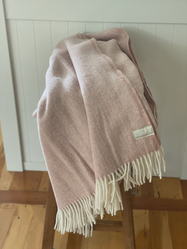 Luxury Lambs Wool Blanket - Herringbone Makeup