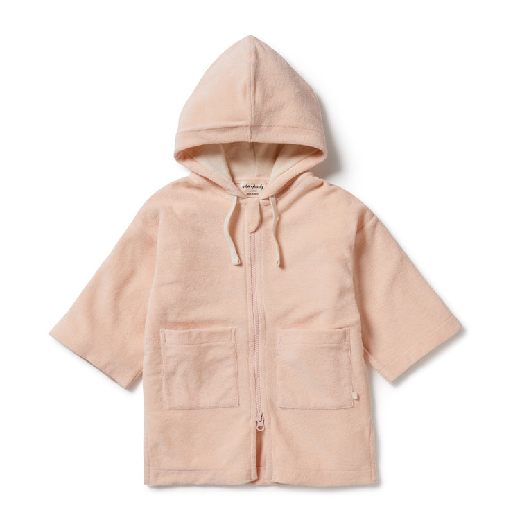 Cotton Terry Hooded Beach Towel - Antique Pink Was $60 Now