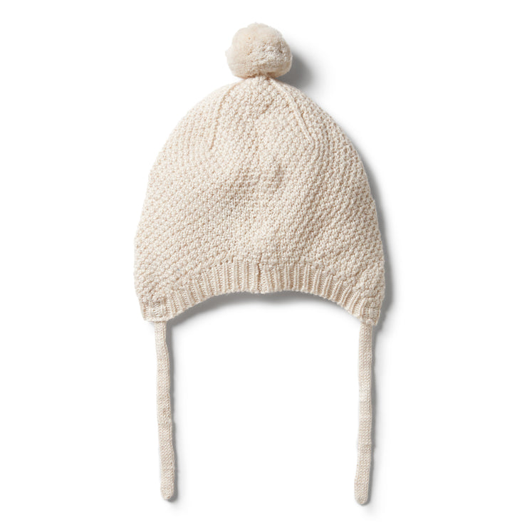 W+F Knitted Cable Bonnet - Oatmeal Melange