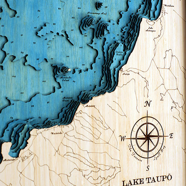 Lake Taupo Bamboo 3D Map