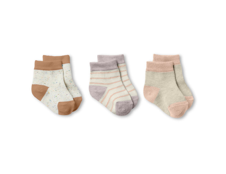 Organic 3 Pack Baby Socks - Cameo Rose Was $30 Now