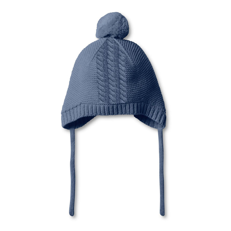 Knitted Cable Bonnet - Blue Depths Was $40 Now