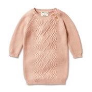 Knitted Cable Dress - Rose