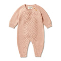 Knitted Cable Growsuit - Rose Was $95 Now