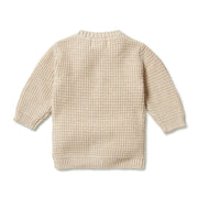 Knitted Button Cardigan - Oatmeal Melange